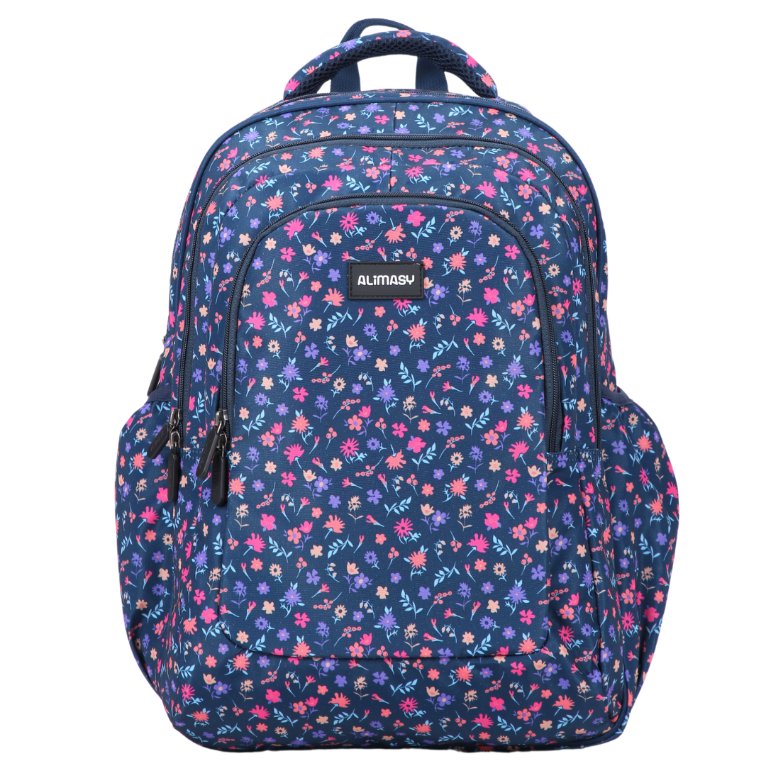 Ditsy Flowers Navy Large School Backpack