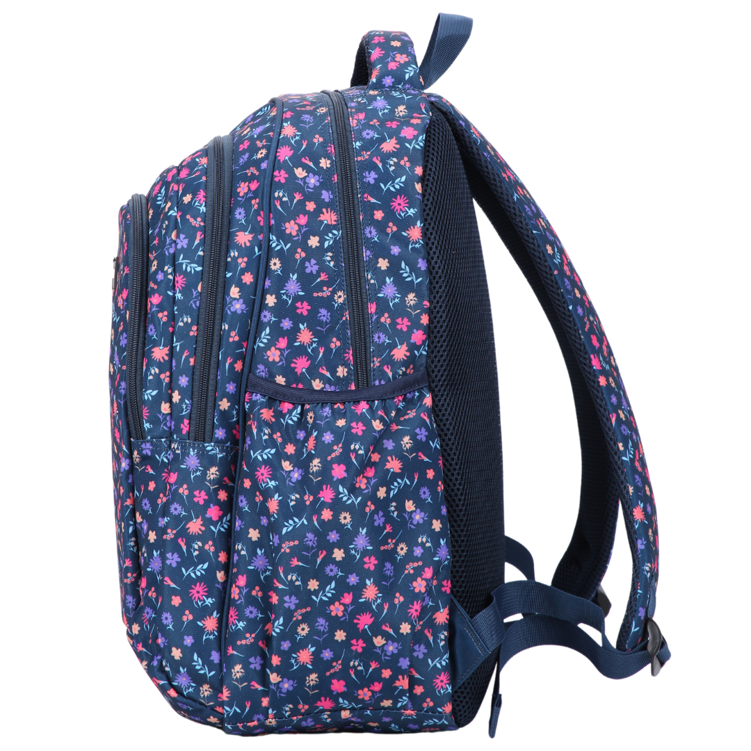 Ditsy Flowers Navy Large School Backpack