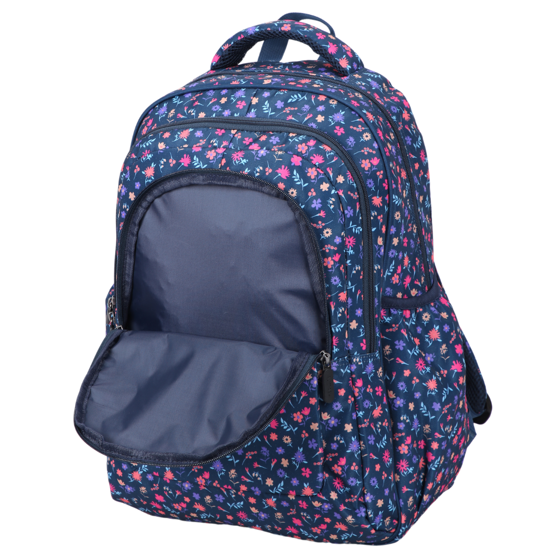 Ditsy Flowers Navy Large School Backpack