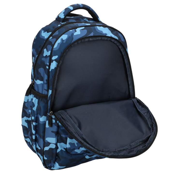 Blue Camouflage Large School Backpack - Alimasy