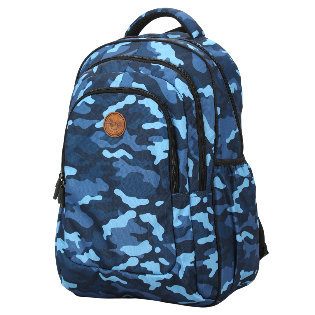 Blue Camouflage Large School Backpack - Alimasy