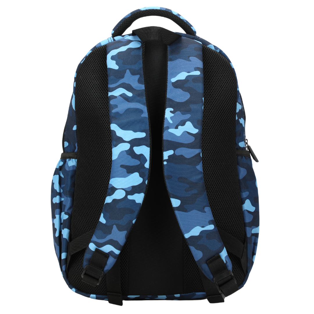 Blue Camouflage Large School Backpack - Alimasy